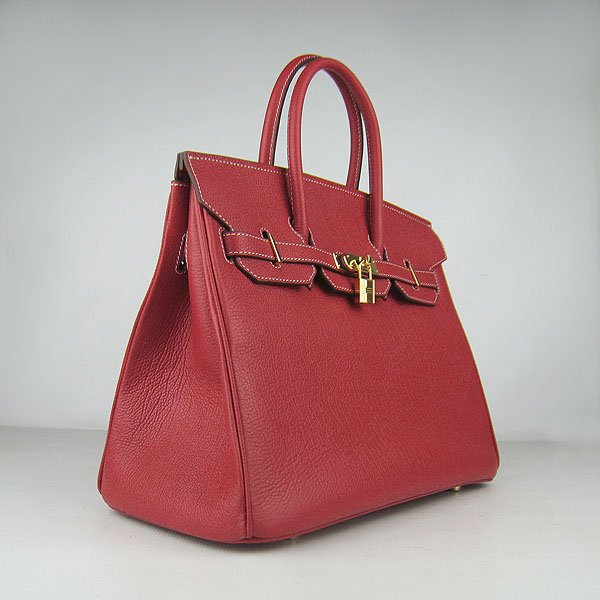 High Quality Fake Hermes Birkin 35CM Togo Leather Bag Red 6089 - Click Image to Close